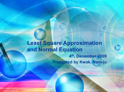 Least Square Approximation and Normal Equation