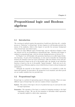 Propositional logic and Boolean algebras