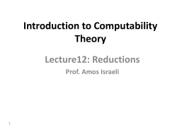 Introduction to Computability Theory