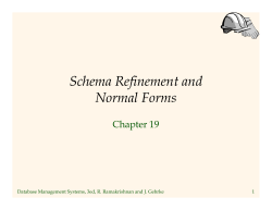 Schema Refinement and Normal Forms