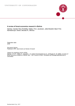 A review of forest economics research in Bolivia