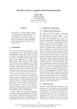 Heuristic search in a cognitive model of human parsing