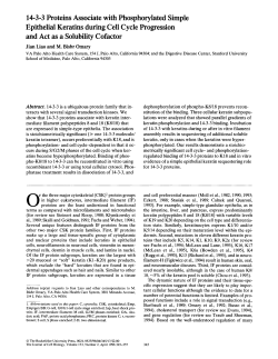 14-3-3 Proteins Associate with Phosphorylated