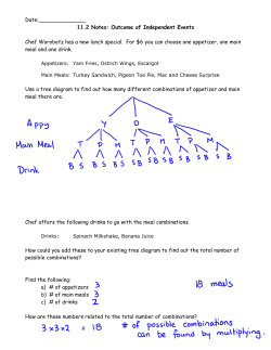 Date: 11.2 Notes: Outcome of Independent Events Chef Worobetz