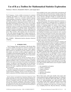 Use of R as a Toolbox for Mathematical Statistics Exploration