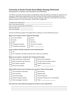 University of South Florida Social Media Strategy Worksheet