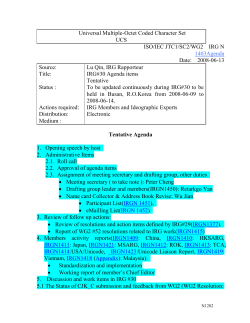 Agenda - ISO/IEC JTC 1/SC 2 N