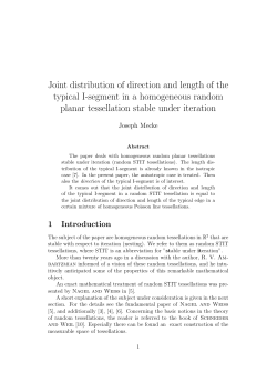 Joint distribution of direction and length of the typical I