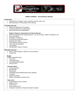 Sample Parents/Player Meeting Agenda