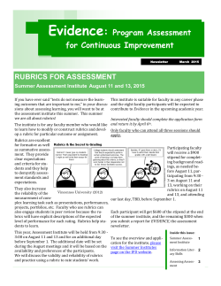 Evidence: Program Assessment for Continuous