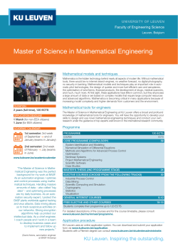 Master of Science in Mathematical Engineering
