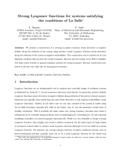 Strong Lyapunov functions for systems satisfying the conditions of