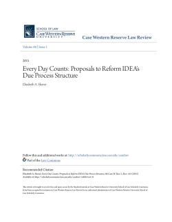Every Day Counts: Proposals to Reform IDEA`s Due Process Structure