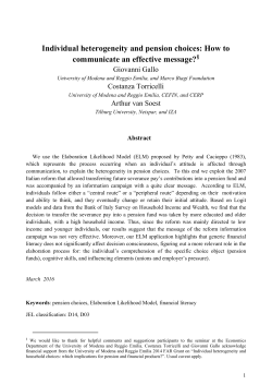 Individual heterogeneity and pension choices: How to communicate