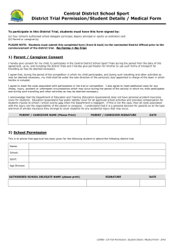 Trial Permission Form Student Details Medical History