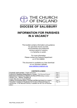 Information for Parishes in a Vacancy [Jan 2017]