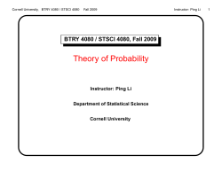 Theory of Probability - Department of Statistics and Biostatistics