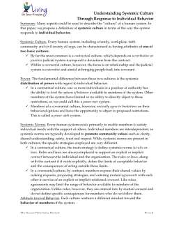 Understanding Systemic Culture Through Response to Individual