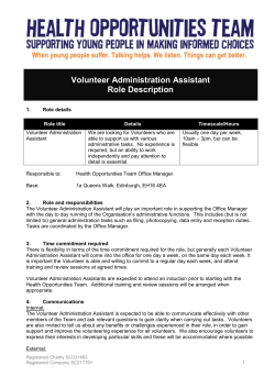 Admin Volunteer Role Description