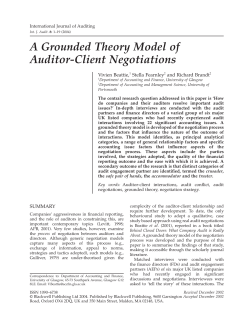 A Grounded Theory Model of Auditor