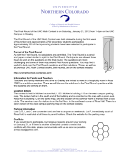 School of Mathematical Sciences - UNC Math Contest