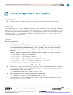 Grade 8 Mathematics Module 4, Topic A, Lesson 9