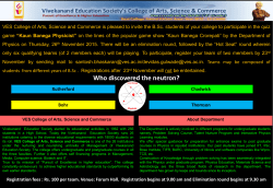 Quiz Game “Kaun Banega Physicist” by the Department of