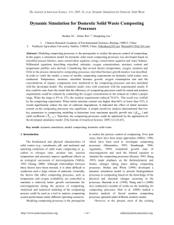 Dynamic Simulation for Dmestic Solid Waste Composting processes
