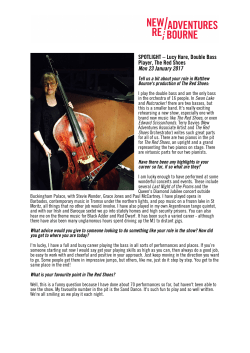 SPOTLIGHT – Lucy Hare, Double Bass Player, The Red Shoes Mon