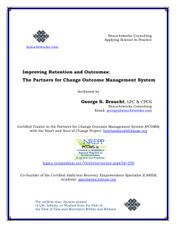Improving Retention and Outcomes: The Partners for Change