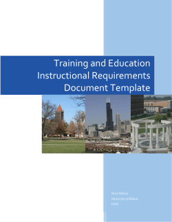 Training and Education Instructional Requirements Document