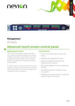 Advanced touch screen control panel