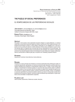 The puzzle of social preferences - Revista Internacional de Sociolog&iacute;a