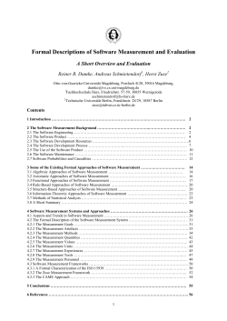 Formal Description of Software Measurement and Evaluation