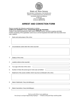 Arrest and Conviction Form