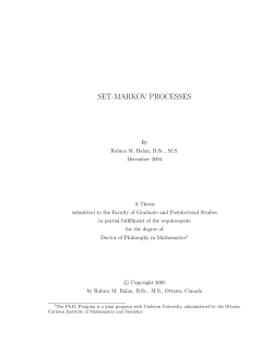 Set-Markov processes - University of Ottawa