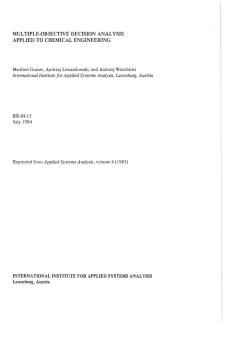 mul tiple-objectne decision analysis applied to