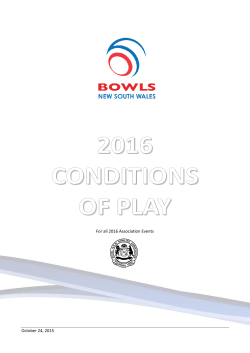 2016 Conditions of Play