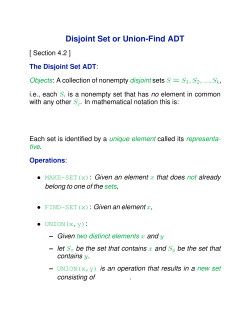 Disjoint Set or Union-Find ADT
