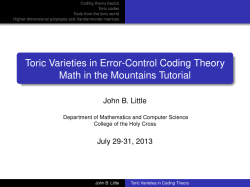 Toric Varieties in Error-Control Coding Theory