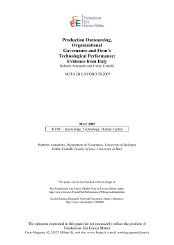 Production Outsourcing, Organizational Governance and Firm`s