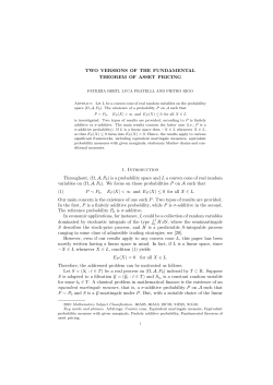 TWO VERSIONS OF THE FUNDAMENTAL THEOREM OF ASSET