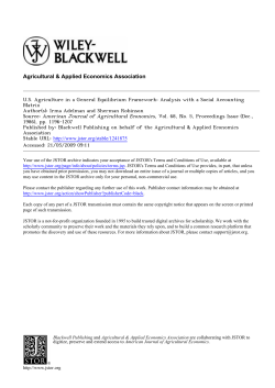 US Agriculture in a General Equilibrium Framework: Analysis