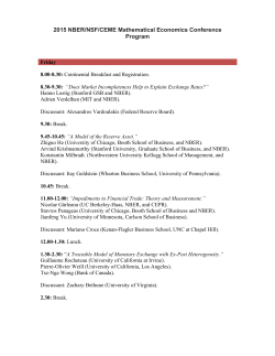 2015 NBER/NSF/CEME Mathematical Economics Conference