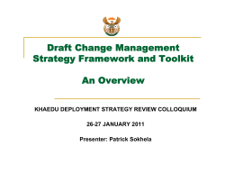 Draft change management strategy framework and toolkit, Patrick