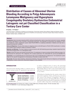 Distribution of Causes of Abnormal Uterine Bleeding According to