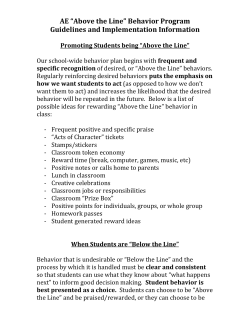 Classroom and Grade Level Behavior Plans