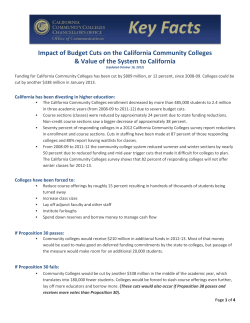 Impact of Budget Cuts on the California Community Colleges
