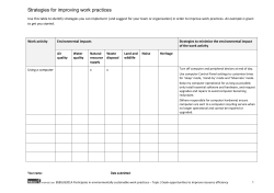 Strategies for improving work practices