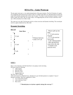 RYSA Pre – Game Warm up